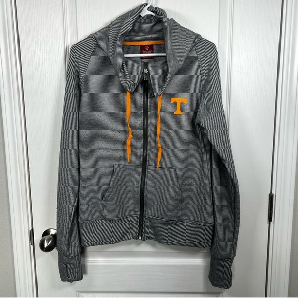 Tennessee Volunteers Full Zip Turtle Neck Sweatshirt TN Orange Black Size Large - Picture 10 of 12